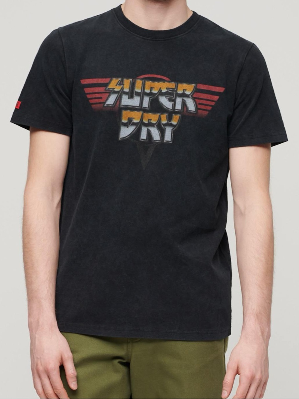 SUPERDRY Rock Graphic Band T-Shirt size M Medium Black Washed NWT